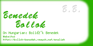 benedek bollok business card